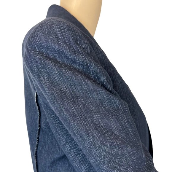 Nine West Women Blazer Size 6 Spark Black Lined Collared A Buttons Slit Cotton - Picture 6 of 16